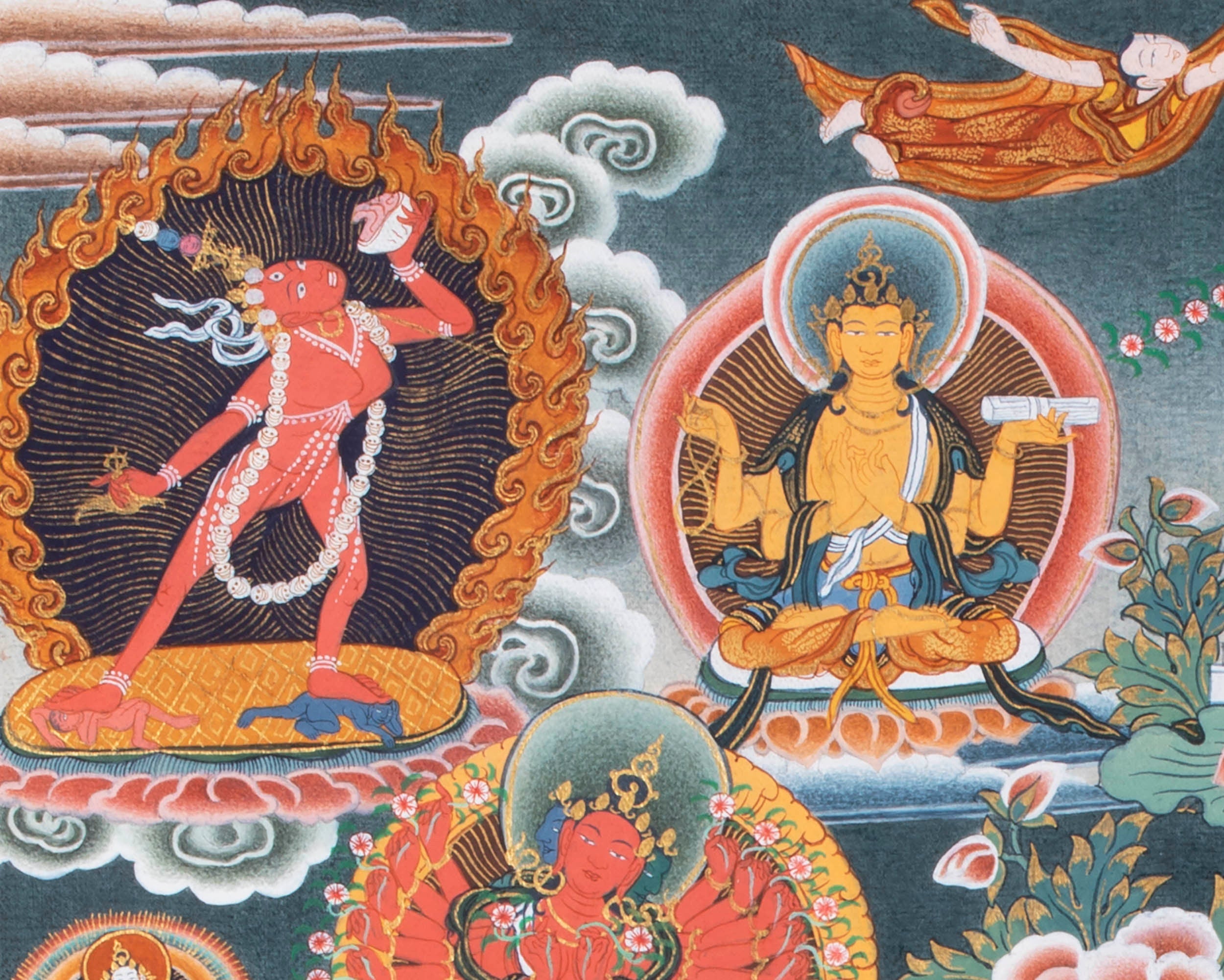 Amoghpasa Thangka | Tibetan Buddhist Handpainted Art | Wall Decor
