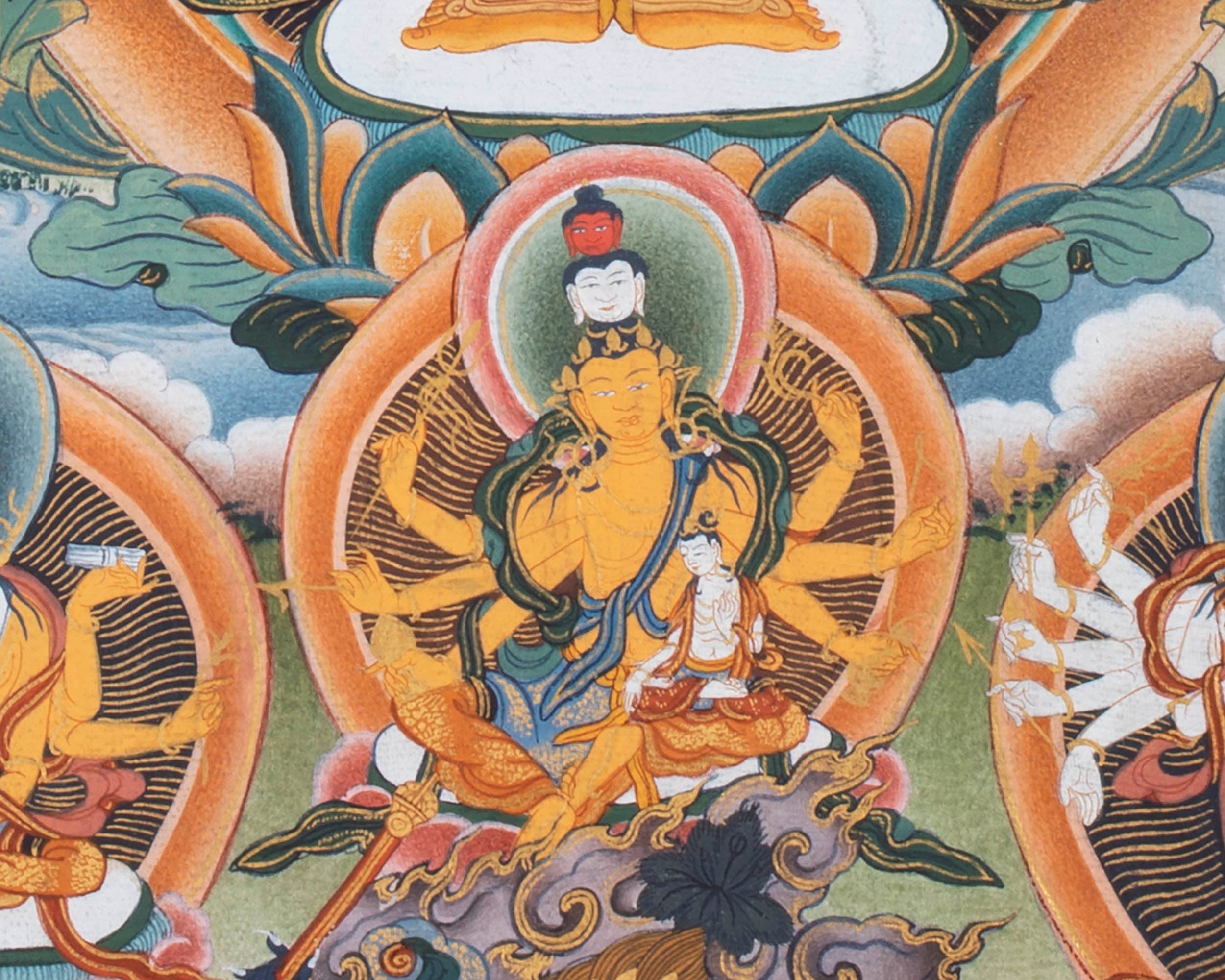 Amoghpasa Thangka | Tibetan Buddhist Handpainted Art | Wall Decor