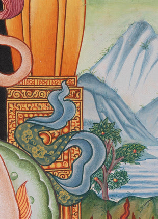 Simhanada Lokeshvara Thangka | Buddhist Handpainted Art | Religious Wall Decors