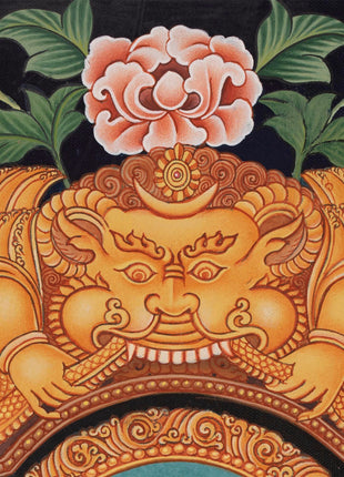 Simhanada Lokeshvara Thangka | Buddhist Handpainted Art | Religious Wall Decors