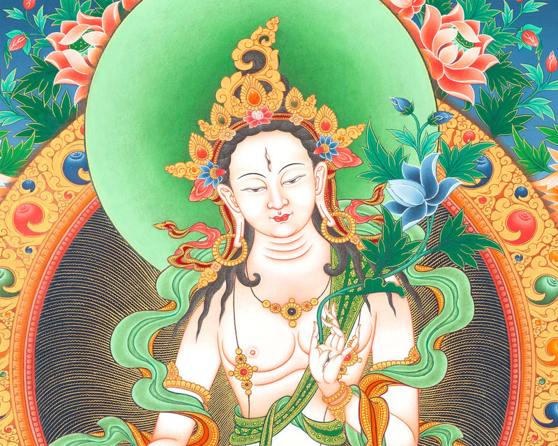 Handpainted White Tara | Wall Decor