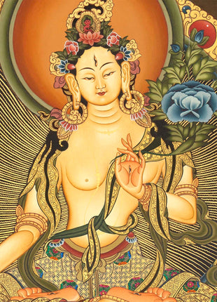 White Tara Thangka | Tibetan Wall Art | Treasure for life