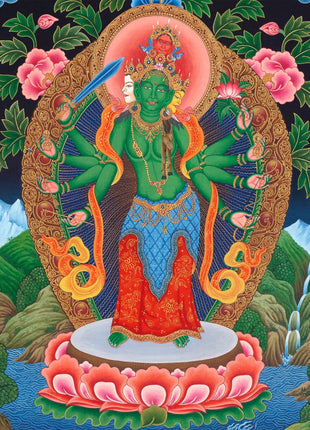 Paubha Painting of Bodhisattva Lokeshvara | Ancient Religious Art
