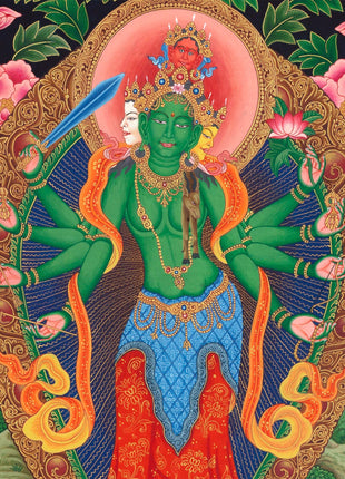 Paubha Painting of Bodhisattva Lokeshvara | Ancient Religious Art