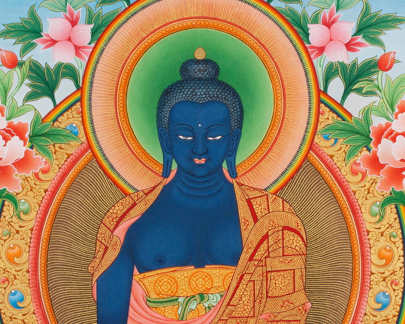 Medicine Buddha Handpainted Thangka | Bhaisajyaguru Himalayan Art