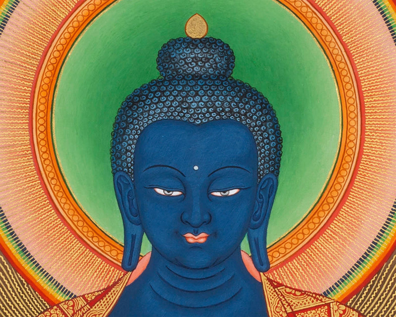 Medicine Buddha Handpainted Thangka | Bhaisajyaguru Himalayan Art