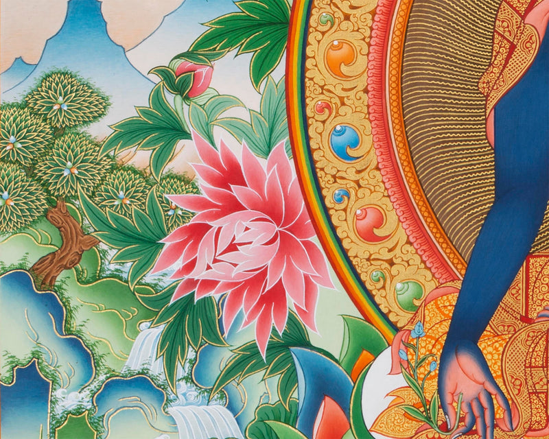 Medicine Buddha Handpainted Thangka | Bhaisajyaguru Himalayan Art