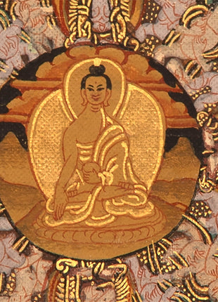 Vintage Buddhist Mandala | Hand Painted Tibetan Wall Decor