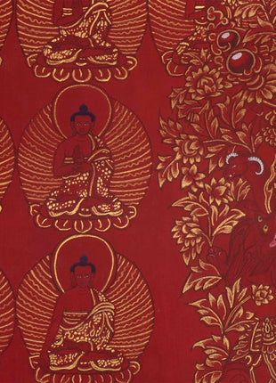 108 Multiple Shakyamuni Buddha  | Hand Painted 24K Gold Art