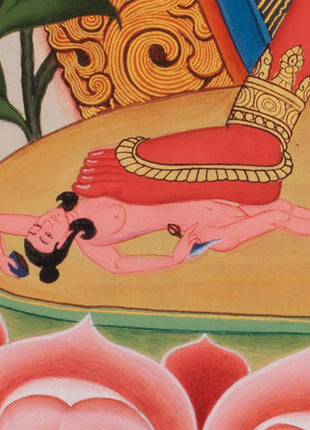 Vajrayogini Thangka in Tibetan Style | Vintage Art from Nepal