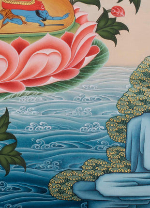 Vajrayogini Thangka in Tibetan Style | Vintage Art from Nepal