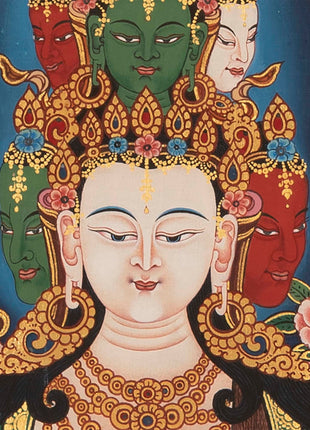 Chenresig Thangka | Buddhist Thangka Painting For Mediation | Religious Wall Decor