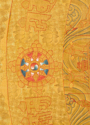 Gold Kalachakra Mandala Thangka | Tibetan Buddhism Spiritual Painting