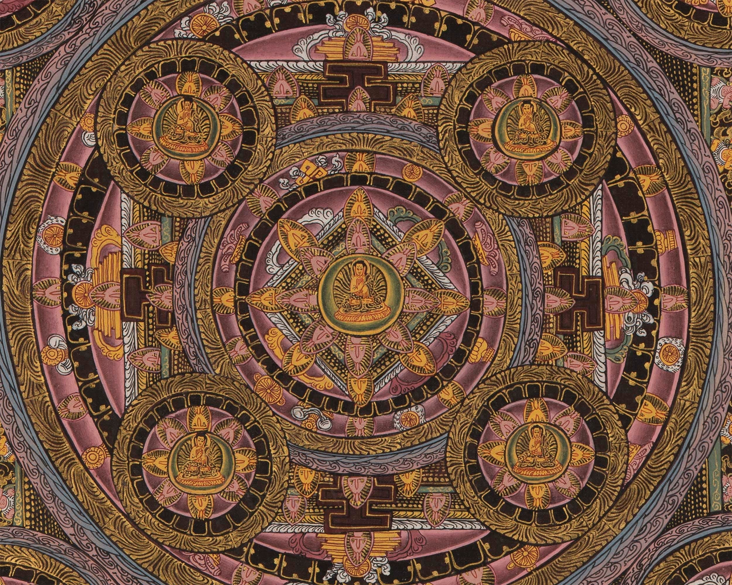 15 Mandala Thangka for Samatha Meditation Practice | Old Thangkas From late 20th Century