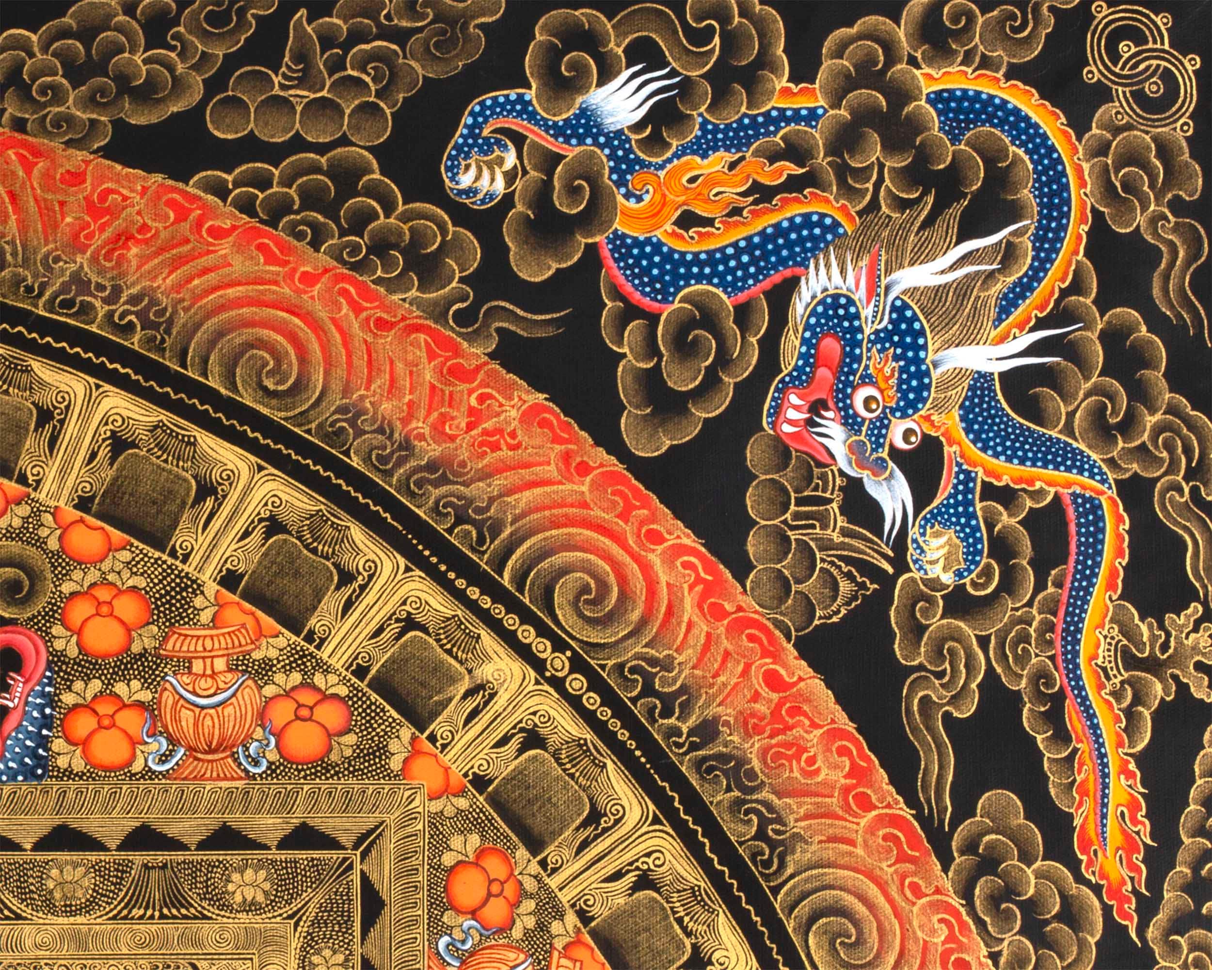 Healing Buddha Mandala Thangka | Medicine Buddha Art | Buddhist Hand Painting|