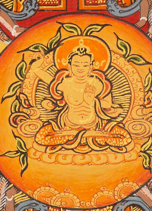 Traditional Mandala Art | Manjushri Thangka | Bodhisattva of Wisdom & Compassion