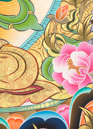 Goddess Green Tara Thangka | Cotton Canvas Hand Painting | Religous Wall Decor