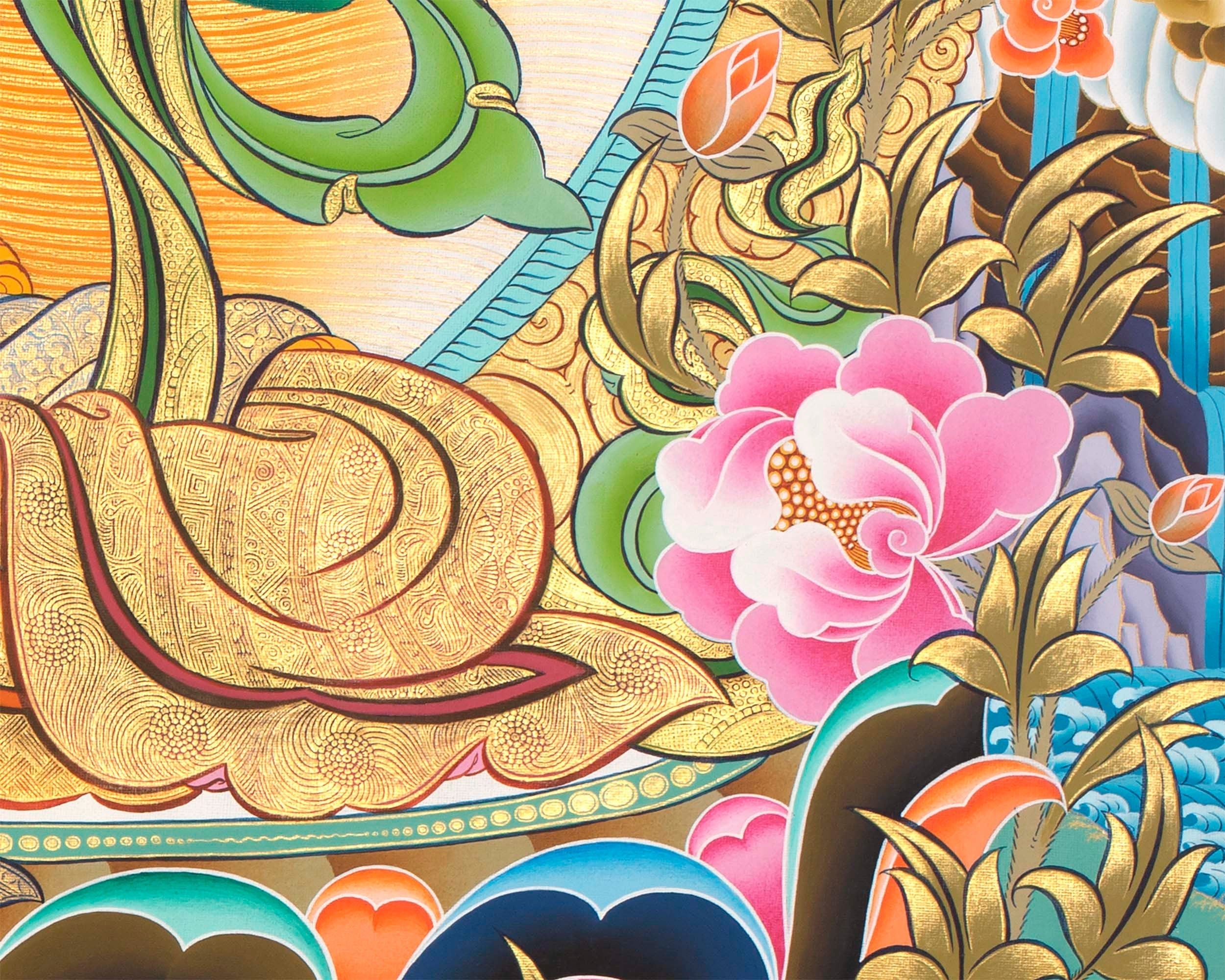 Goddess Green Tara Thangka | Cotton Canvas Hand Painting | Religous Wall Decor