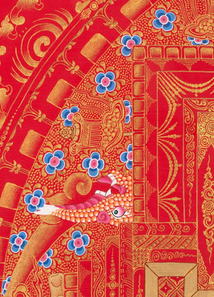 Goddess Green Tara Mandala Thangka | Healing Mandala Thangka | Perfect For Wall Decoration |