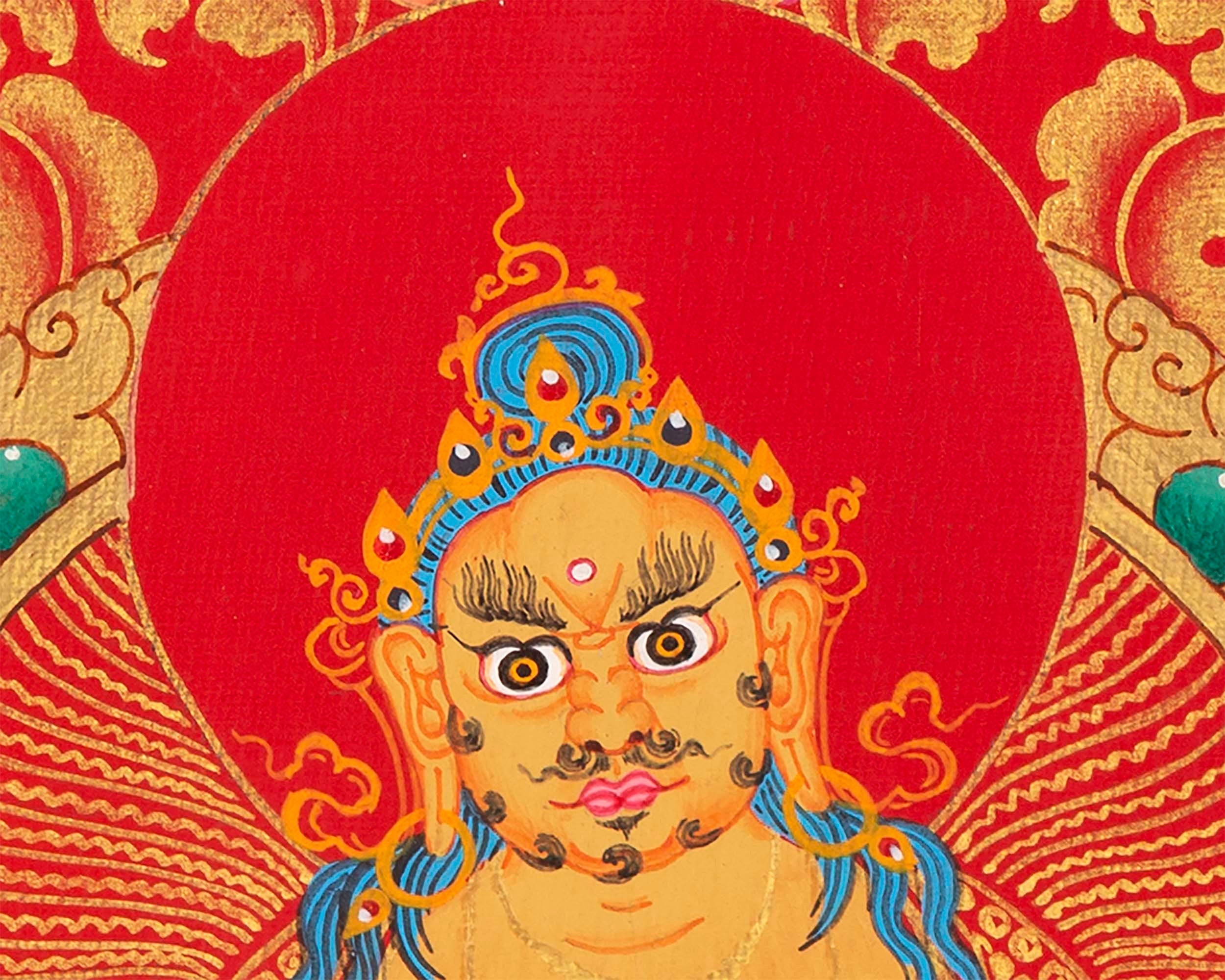 Jhambala Mandala Thangka  |  Spiritual Asian Art | Buddhist Crafts Decor