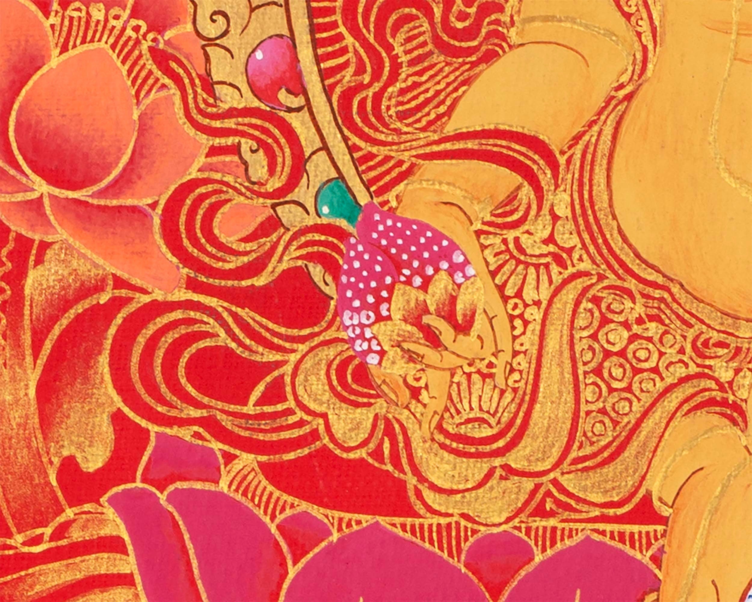 Jhambala Mandala Thangka  |  Spiritual Asian Art | Buddhist Crafts Decor