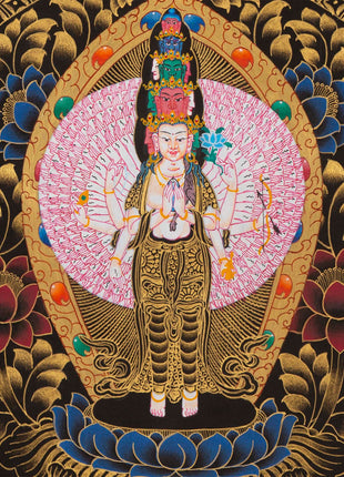 Avalokiteshvara Mandala |Wheel of Time Thangka | Kalachakra Mandala Wall Hanging