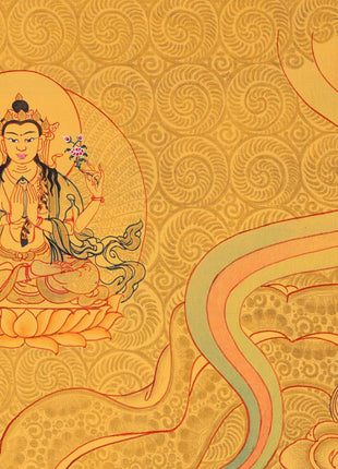 Wheel Of Life Thangka With Full Gold Painted | Wall Decoration Painting | Art Painting for Meditation and Good Luck to house