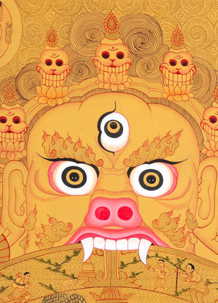 Wheel Of Life Thangka With Full Gold Painted | Wall Decoration Painting | Art Painting for Meditation and Good Luck to house