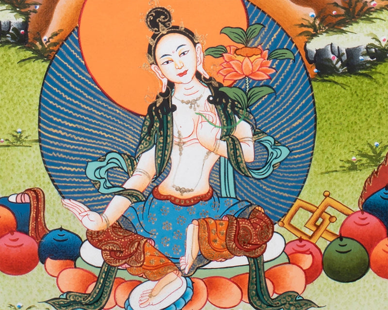 21 Tara Thangka | Religious Buddhist Handpainted Art | Wall Hanging Decoration