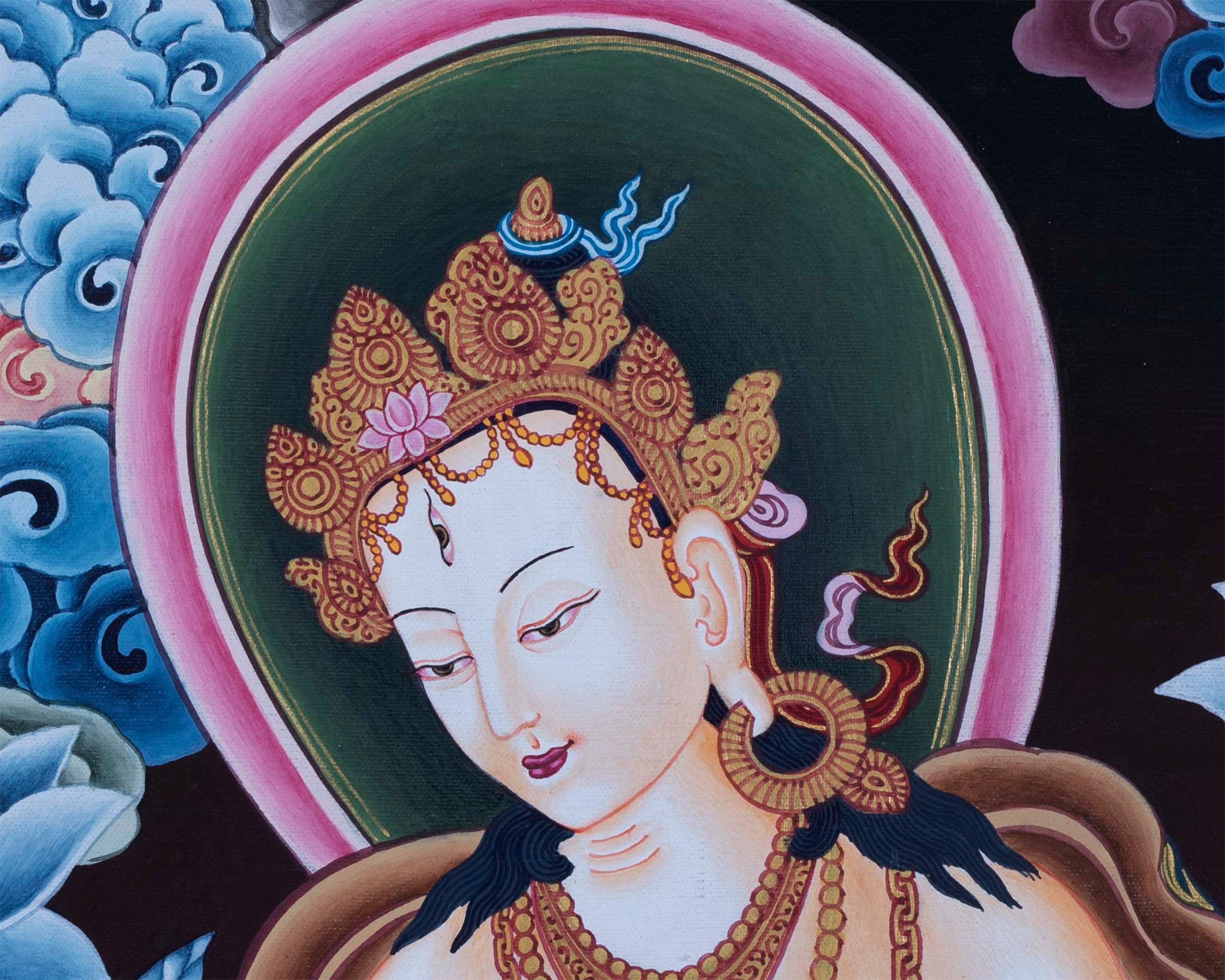 Standing White Tara Thangka | Goddess of Long Life