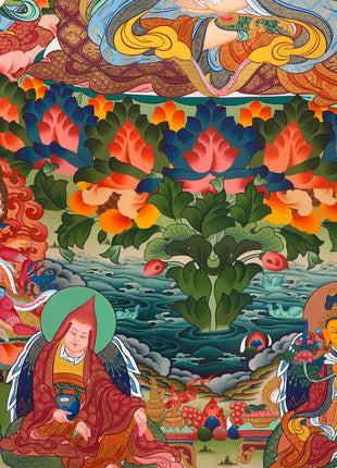 Guru Rinpoche Thangka | Eight Manifestation of Guru Padmasambhava |  Lotus Born Master of Buddhism | Thangka Painting for Meditation