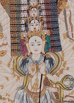 Protector Dukkar | The White Umbrella Goddess | Original Thangka of Sitatapatra