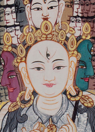 Protector Dukkar | The White Umbrella Goddess | Original Thangka of Sitatapatra