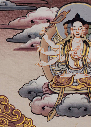Protector Dukkar | The White Umbrella Goddess | Original Thangka of Sitatapatra