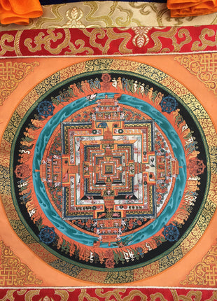 Hand Painted Kalchakra Mandala Art from Nepal | Tibetan Mandala Canvas Art