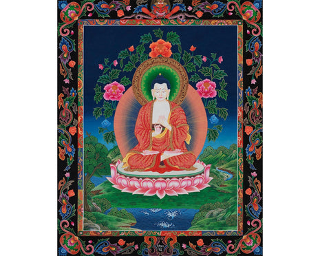 Vairochana Buddha Thangka Painting | The White Blessing Buddha