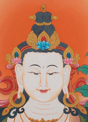 Chengrezig Avalokitesvara  Buddhist Thangka | Original Hand-Painted Thangka