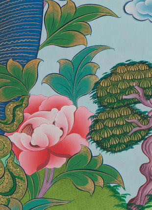 Chengrezig Avalokitesvara  Buddhist Thangka | Original Hand-Painted Thangka