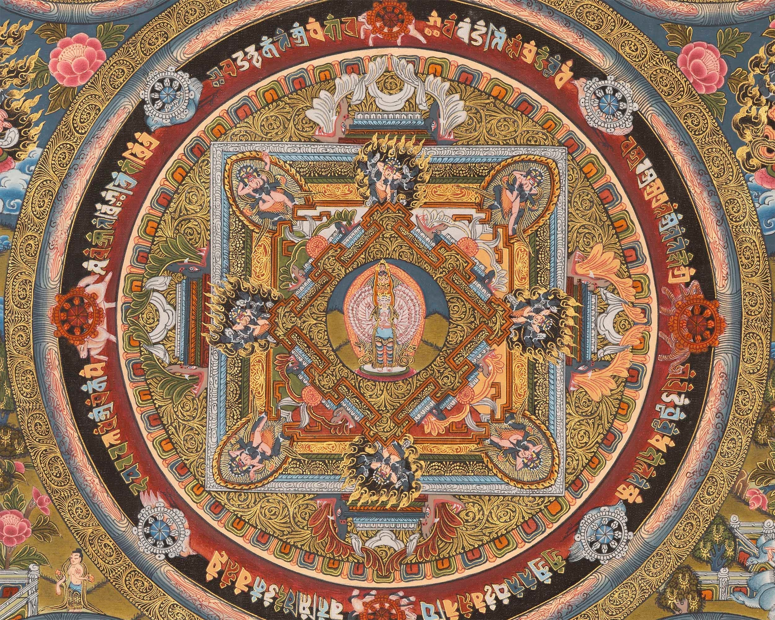 1000 Armed Chengrezig  | Buddhist Mandala Thangka