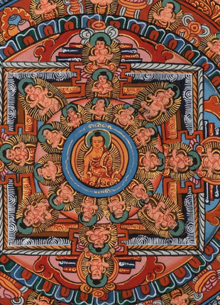 Five Round Mandala Thangka | Wall Decoration Painting for Meditation