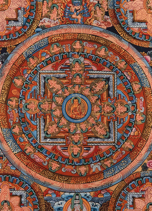 Five Round Mandala Thangka | Wall Decoration Painting for Meditation
