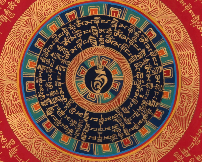 Quality Mantra Mandala | Tibetan Wall Decoration painting