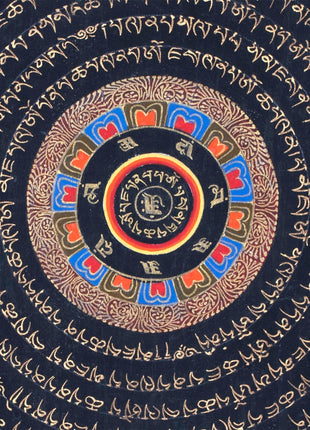 Om Mandala Thangka | Spiritual Wall Art For Meditation | Small Size Wall Decor