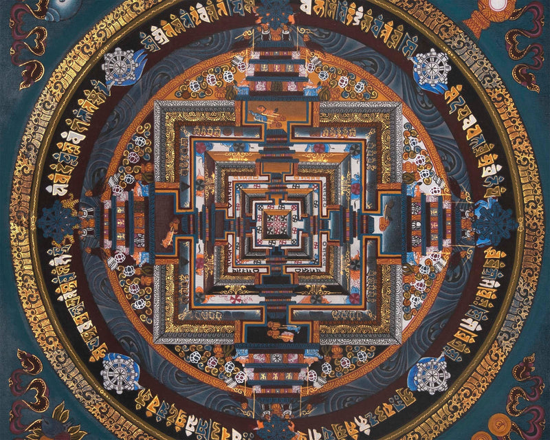 Tibetan Kalachakra Mandala | Hand painted Tibetan Thangka