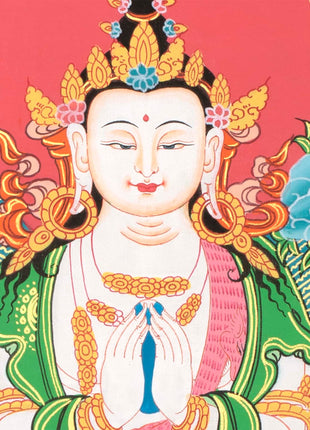 Avalokiteshvara Chenrezig Thangka | Bodhisattva Tibetan Art | Wall Hanging Decor