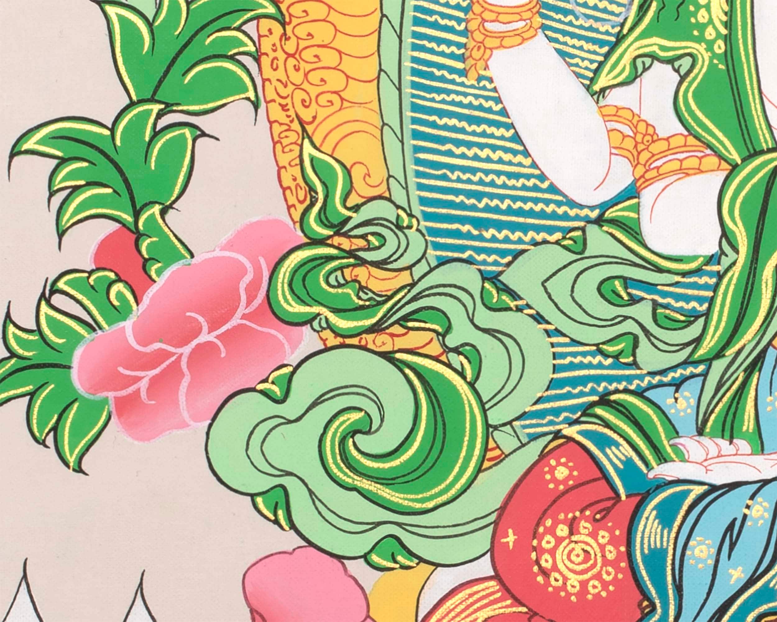 Avalokiteshvara Chenrezig Thangka | Bodhisattva Tibetan Art | Wall Hanging Decor