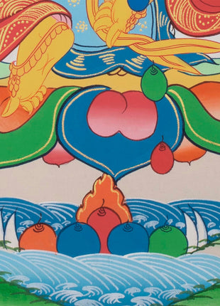 Tibetan Kubera Thangka | Dzambala Thangka Art | Original Hand Painted Wall Decor
