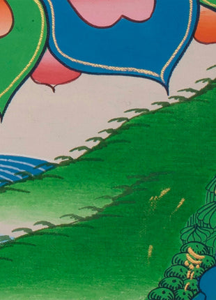 Tibetan Kubera Thangka | Dzambala Thangka Art | Original Hand Painted Wall Decor