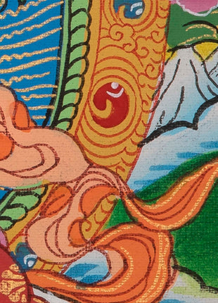 Vintage White Tara Thangka | Tibetan Wall Hanging