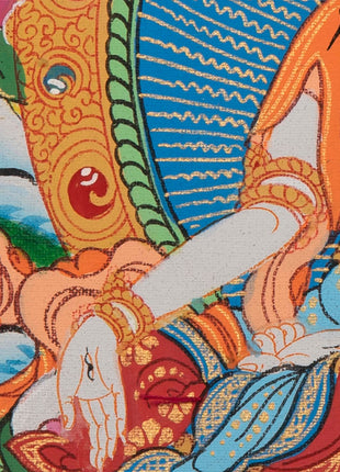 Vintage White Tara Thangka | Tibetan Wall Hanging